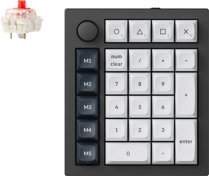 Keychron Q0 Max QMK Custom Number Pad mit Drehregler, Carbon Black, Gateron Jupiter RED, USB-C/Bluetooth