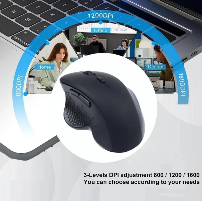 Equip Rechargeable Dual Mode Wireless Mouse schwarz, USB/Bluetooth