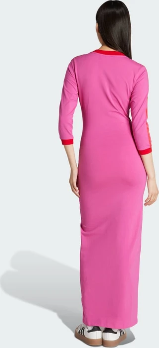 adidas Adicolor Classics 3-Streifen Maxi Kleid semi lucid fuchsia/better scarlet (Damen)