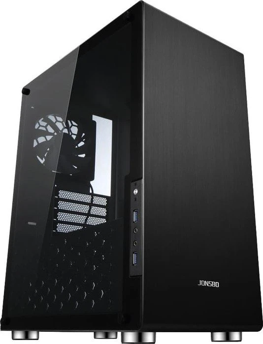 Jonsbo U4, schwarz, Glasfenster