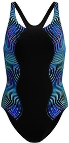 Speedo Medalist mit Print Badeanzug schwarz/black (Damen)