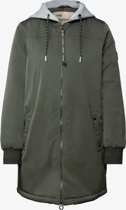 Street One Langer Blouson mit Kapuze Jacke cypress green (Damen)