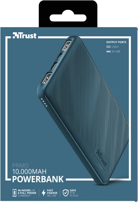 Trust Primo Ultra-thin Powerbank 10000mAh blau