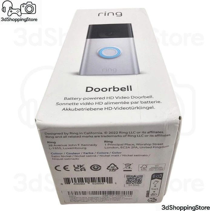Ring Video Doorbell Gen2 (2020) Satin Nickel, Video-Türklingel