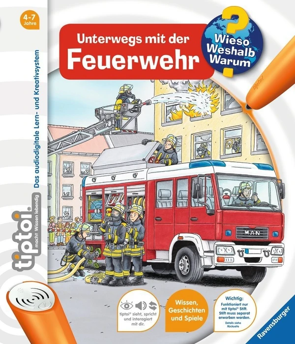 Ravensburger tiptoi Buch: Wieso? Weshalb? Warum? 6: Unterwegs mit der Feuerwehr