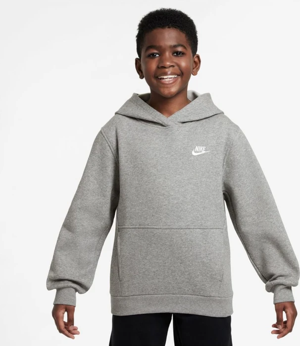 Nike Sportswear Club Fleece Hoodie dark grey heather/white (Junior)