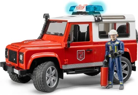 Bruder Profi-Serie Land Rover Defender Station Wagon Feuerwehr-Einsatzfahrzeug mit Feuerwehrmann inkl. Feuerlöscher