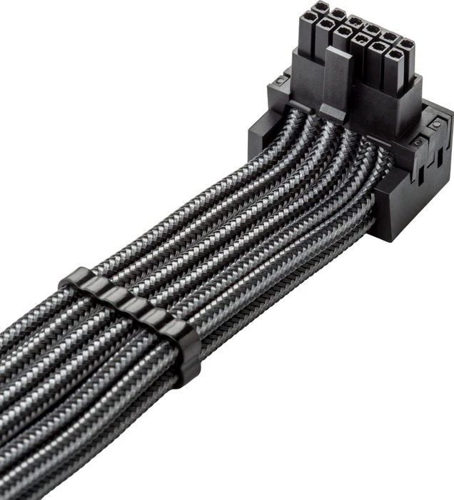 CableMod C-Series Pro, 12VHPWR Kabel, Corsair Type 4, 4x 8-Pin PCIe Stecker auf 16-Pin PCIe 5.0 12VHPWR Stecker, Adapterkabel, 90°, Variante B, carbon, 60cm