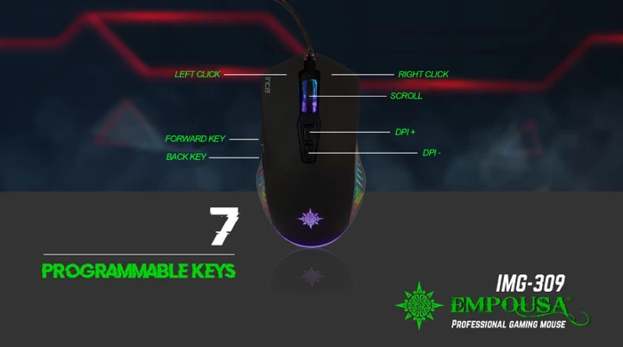 Inca IMG-309 RGB Gaming Mouse, USB