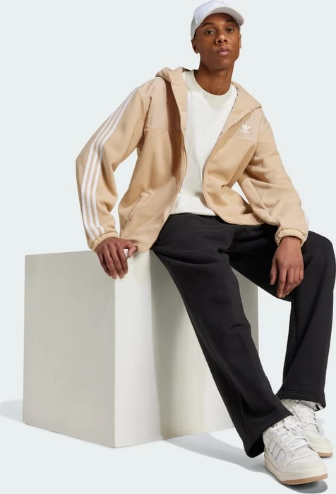 adidas Adicolor 3-Streifen Teddy Fleece Hoodie magic beige (Herren)