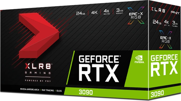 PNY GeForce RTX 3090 XLR8 Gaming Uprising Epic-X RGB Triple Fan, 24GB GDDR6X, HDMI, 3x DP