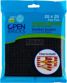 Open Bricks Stapelbare Bauplatte 20x20 Four Pack schwarz