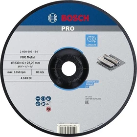 Bosch Professional A24PBF Standard for Metal Schleifscheibe, 230x6x22.23mm, 1 Stück