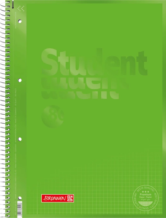 Brunnen Student Colour Code Collegeblock, A4, Lineatur 28, kiwi, 80 Blatt