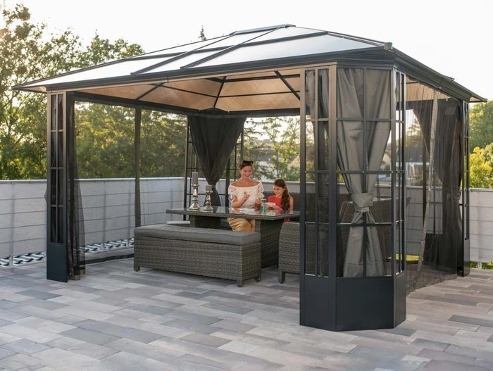 Sojag Savino Pavillon 12x14 schwarz
