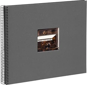 Goldbuch Spiralalbum Bella Vista 34x30 schwarze Seiten grau