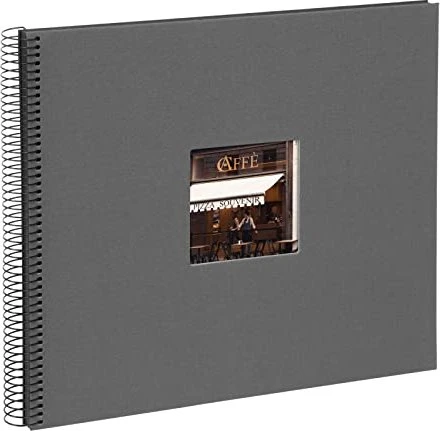 Goldbuch Spiralalbum Bella Vista 34x30 schwarze Seiten grau