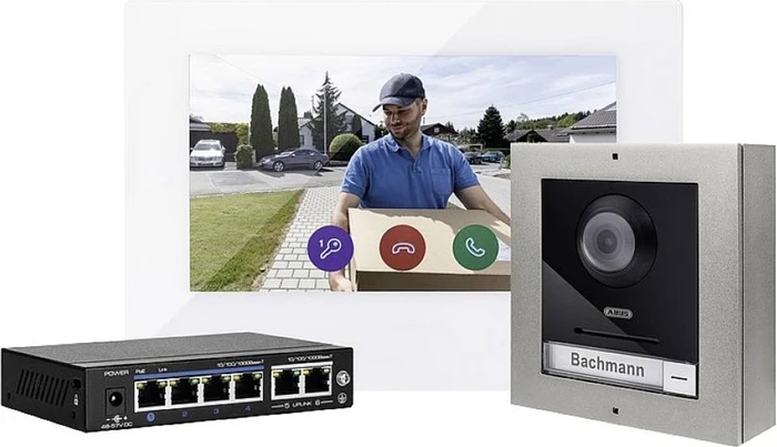ABUS TVHS20500 Komplett-Set Video-Türsprechanlage grau, Set