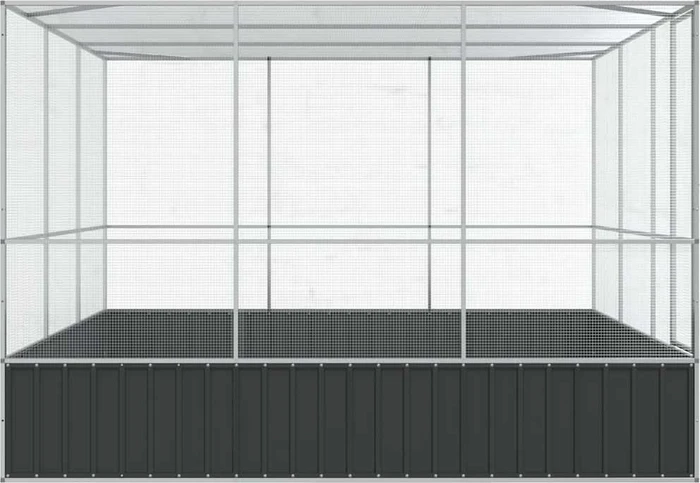 vidaXL Voliere, silber/grau, 311x212x307cm