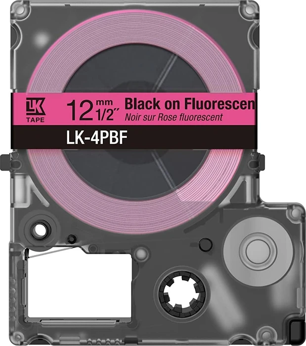 Epson LK-4PBF Beschriftungsband, 12mm, schwarz/fluoreszierend pink