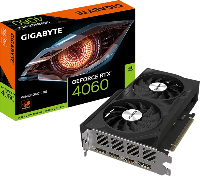GIGABYTE GeForce RTX 4060 Windforce OC 8G, 8GB GDDR6, 2x HDMI, 2x DP