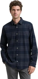 Tom Tailor Regular Fit Logo-Stickerei Hemd langarm navy/tonal check (Herren)
