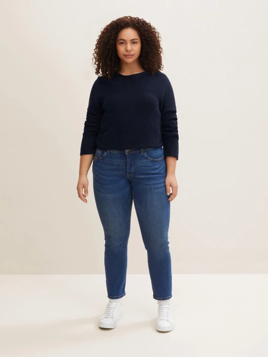 Tom Tailor Plus Slim Jeans Jeans used mid stone blue denim (Damen)