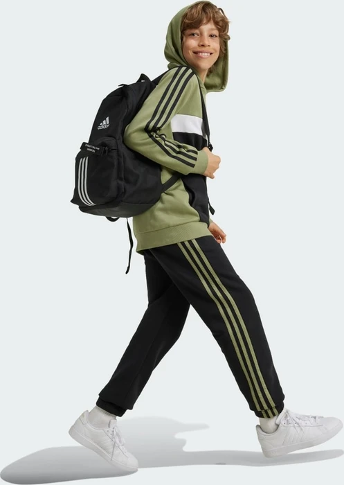 adidas Tiberio 3-Streifen Colorblock Hoodie tent green/black/white (Junior)