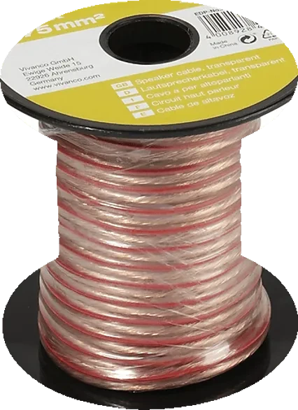 Vivanco Lautsprecherkabel auf Minispule, 2x 0,75 mm², 10m