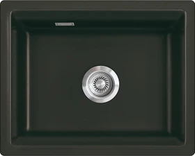 systemceram Kara 57 F/o Einbau Becken mittig mit Ablauffernbedienung nigra