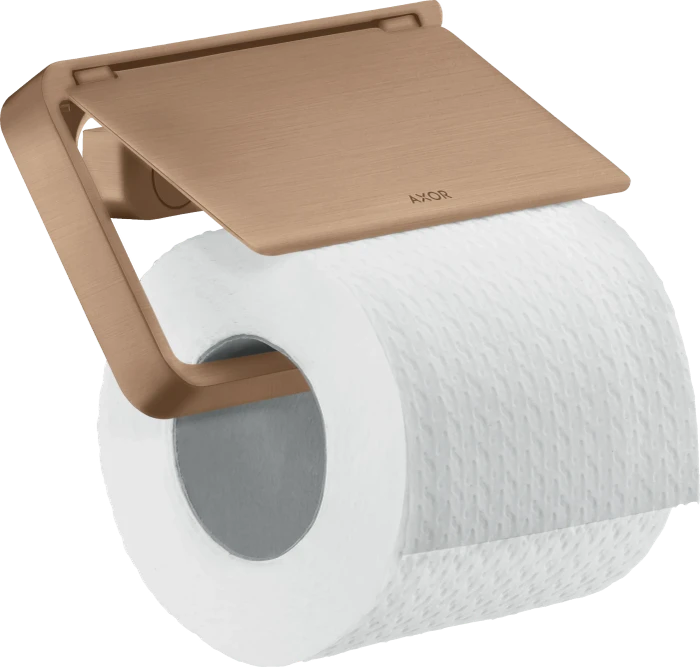 Hansgrohe AXOR Universal Softsquare Toilettenpapierhalter mit Deckel brushed red gold