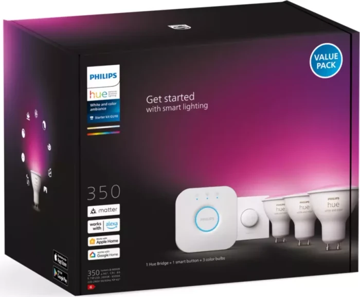 Philips Hue White and Color Ambiance GU10 5.7W Starter-Set
