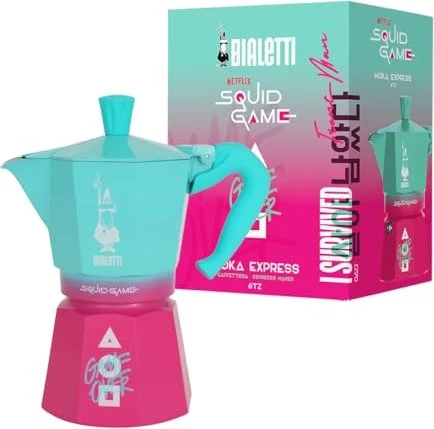 Bialetti Moka Express Squid Game 6 Tassen Espressokanne