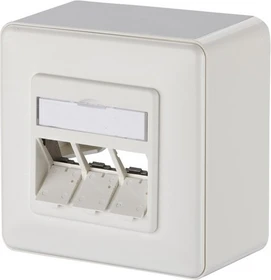 Metz Keystone Anschlussdose AP 3 Port unbestückt reinweiß