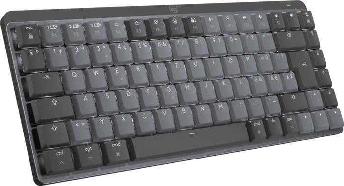 Logitech MX Mechanical Mini for Mac, Space Gray, LEDs weiß, Logi Bolt, Kailh Choc V2 LOW PROFILE BROWN, USB/Bluetooth, CH