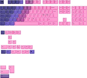 Glorious GPBT Gradient V2 Keycaps, Kunststoff (PBT), Nebula, rosa/violett, 131 Tasten, ISO-ND