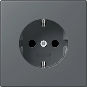 Jung SCHUKO-Steckdose, 16 A 250 V ~, Schraubklemmen, Duroplast lackiert, Serie LS, gris foncé 31