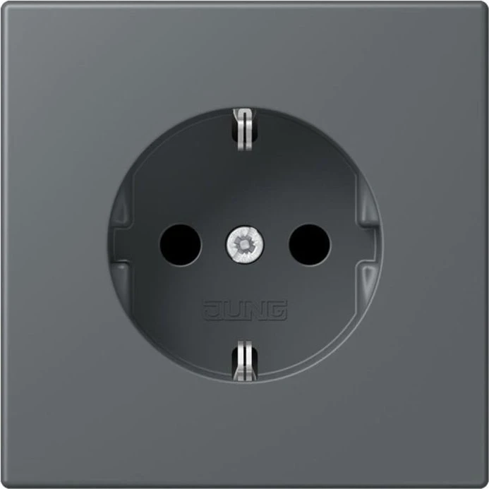 Jung SCHUKO-Steckdose, 16 A 250 V ~, Schraubklemmen, Duroplast lackiert, Serie LS, gris foncé 31