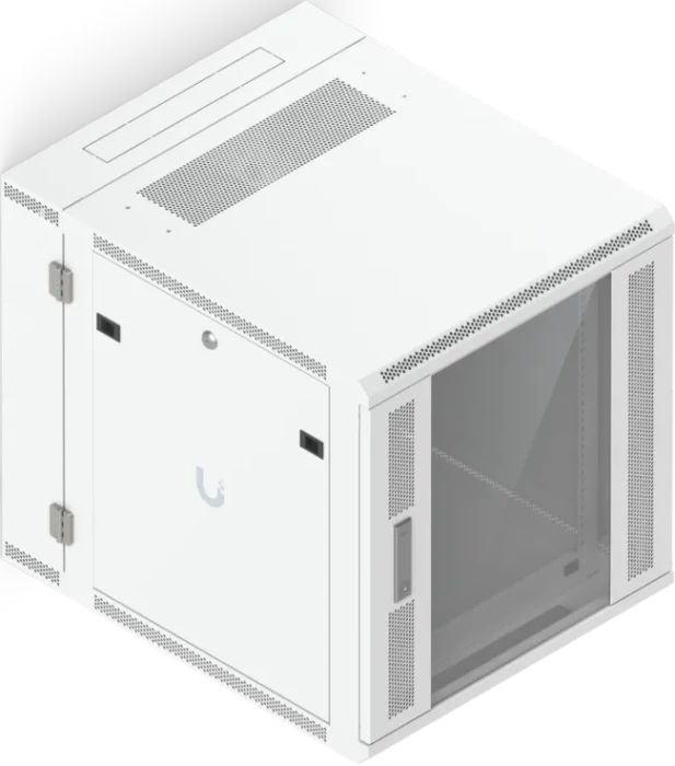 Ubiquiti 12U Rack Cabinet, 19" Wandgehäuse 12HE, Glastür, weiß, 720mm tief