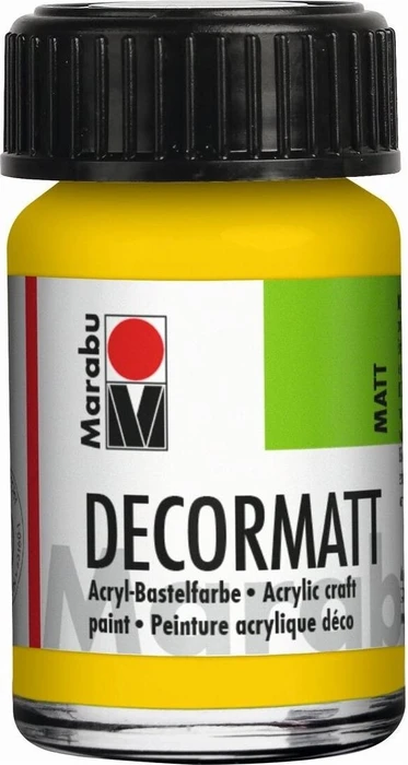Marabu Decormatt Acryl Acrylfarbe, gelb, 15ml (14010039019)