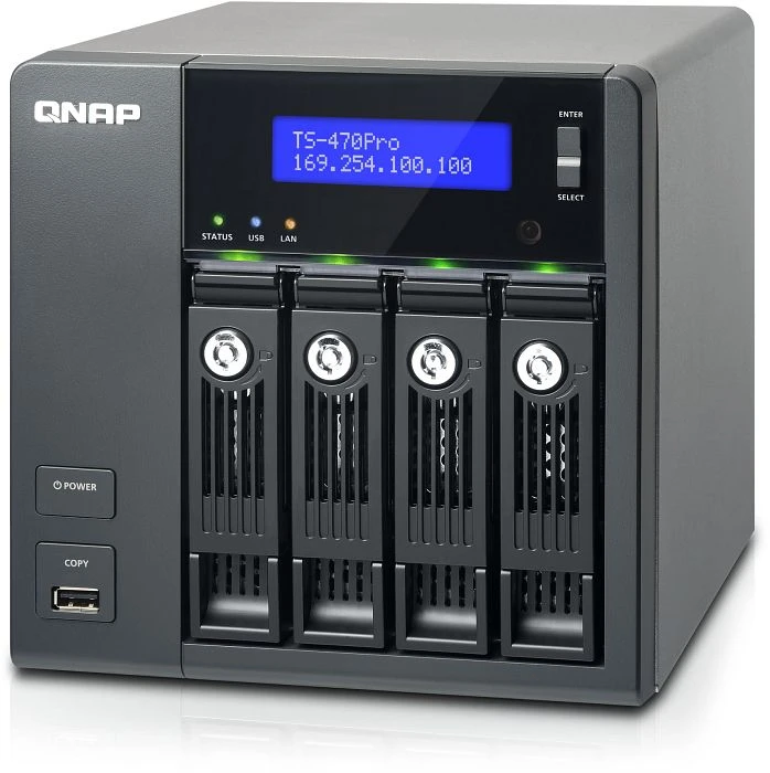 QNAP Turbo Station TS-470 Pro, 2GB RAM, 2x RJ-45 1000Base-T, 2x USB-A 3.0