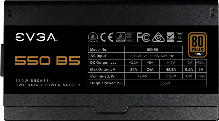 EVGA B5 550 550W, ATX 2.52