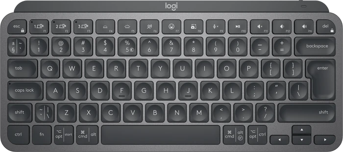 Logitech MX Keys Mini for Business, LEDs weiß, Logi Bolt, Graphite, schwarz, USB/Bluetooth, US