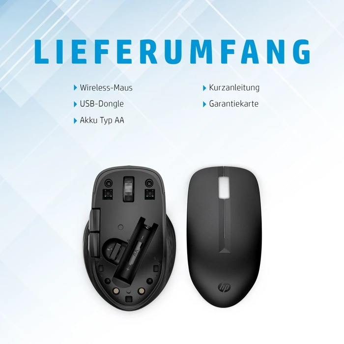 HP 435 Multi-Device Wireless Mouse schwarz, USB/Bluetooth