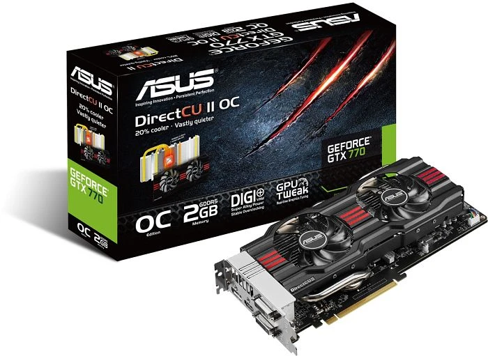 ASUS GeForce GTX 770 DirectCU II OC, GTX770-DC2OC-2GD5, 2GB GDDR5, 2x DVI, HDMI, DP