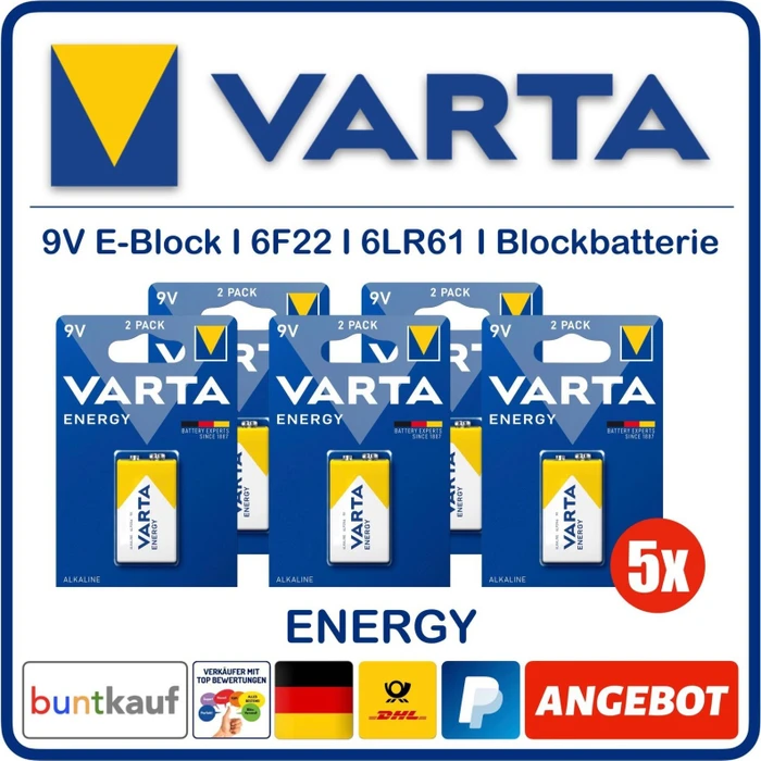 Varta Energy 9V-Block, 2er-Pack