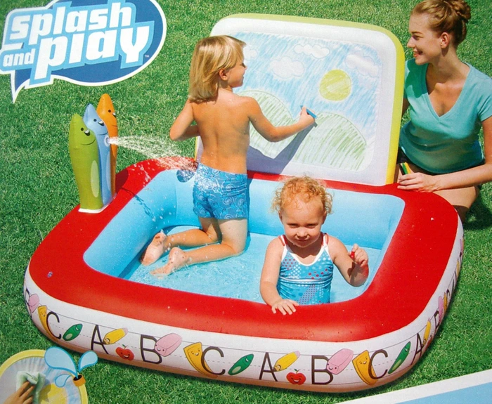 Bestway Learn and Draw School Planschbecken quadratisch 132x132x81cm