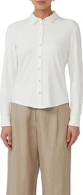 s.Oliver Black Label Jerseybluse mit Perlmuttknöpfen Hemd langarm creme (Damen)