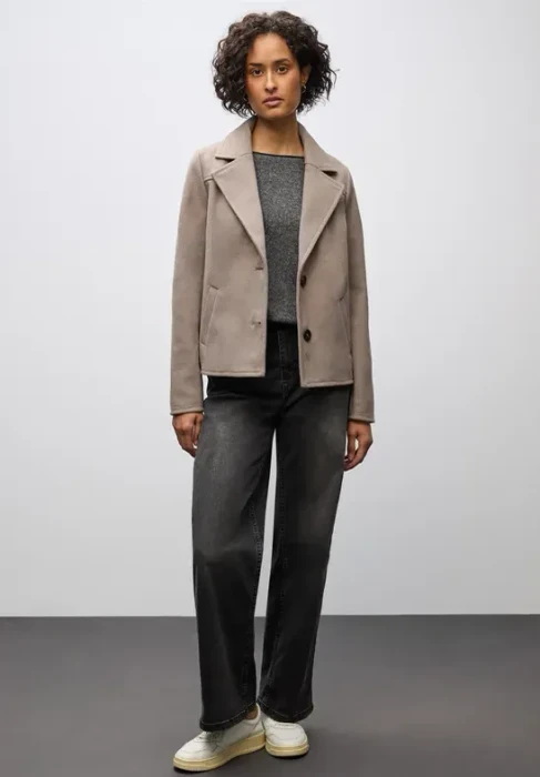 Street One Soft Melange Shirt langarm gravel grey mel. (Damen)