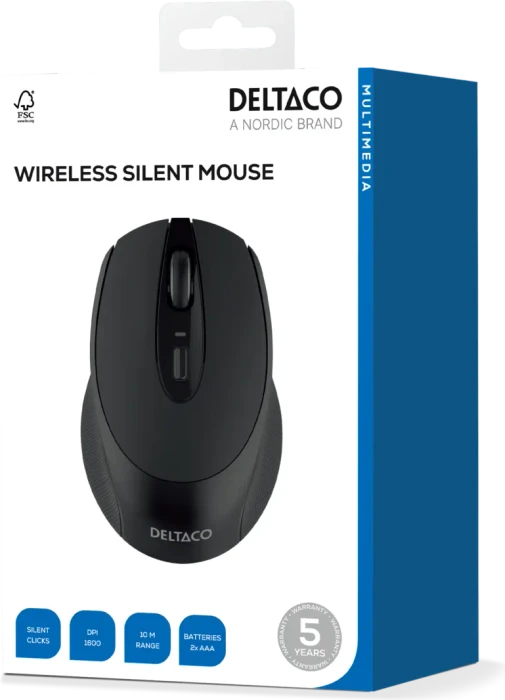 Deltaco Wireless Silent Mouse schwarz, USB